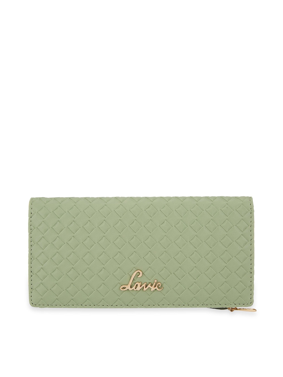 

Lavie Women Textured Zip Detail Two Fold Wallet, Sea green