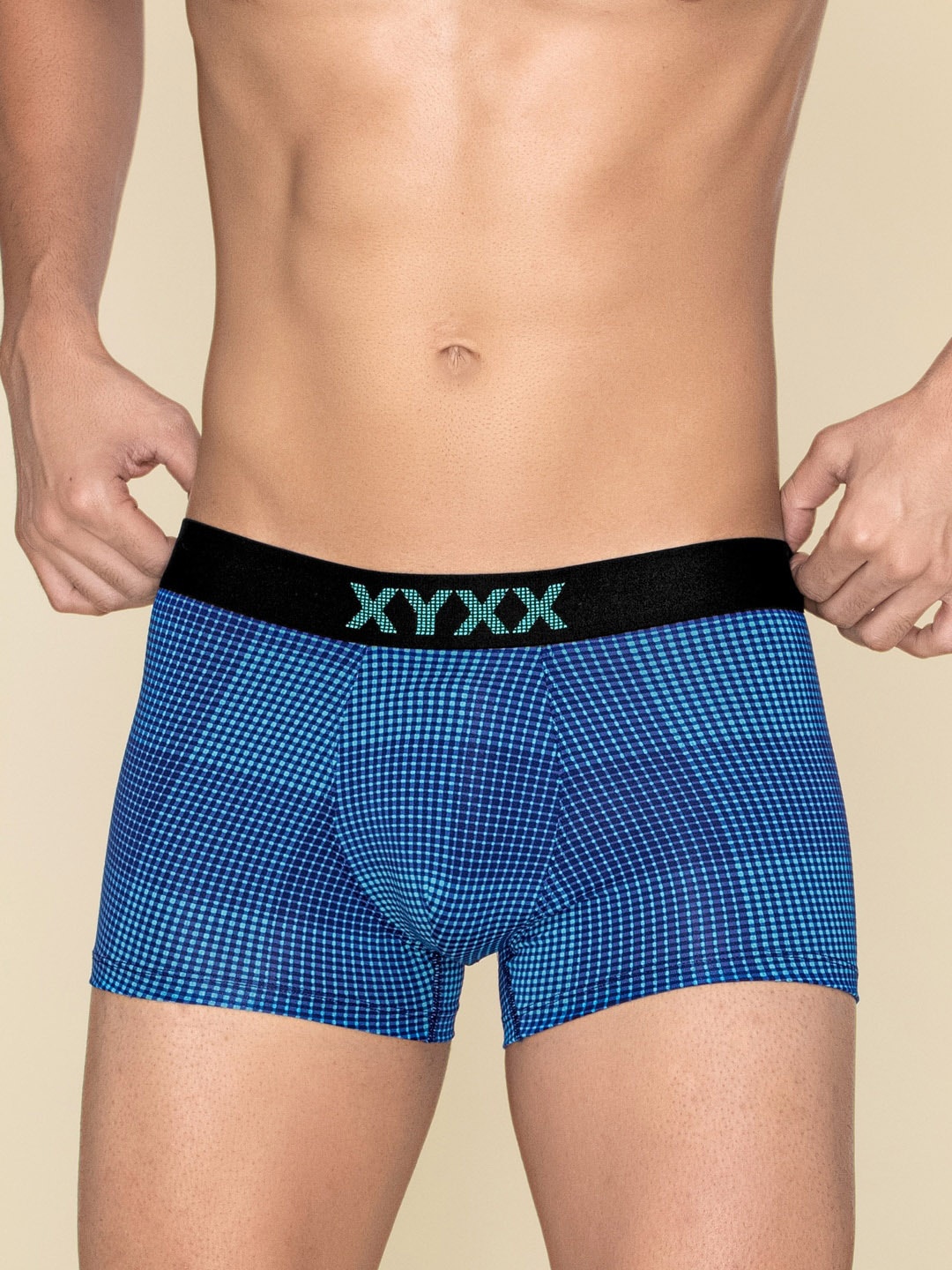 

XYXX Checked Short Trunk XYTRNK186, Blue