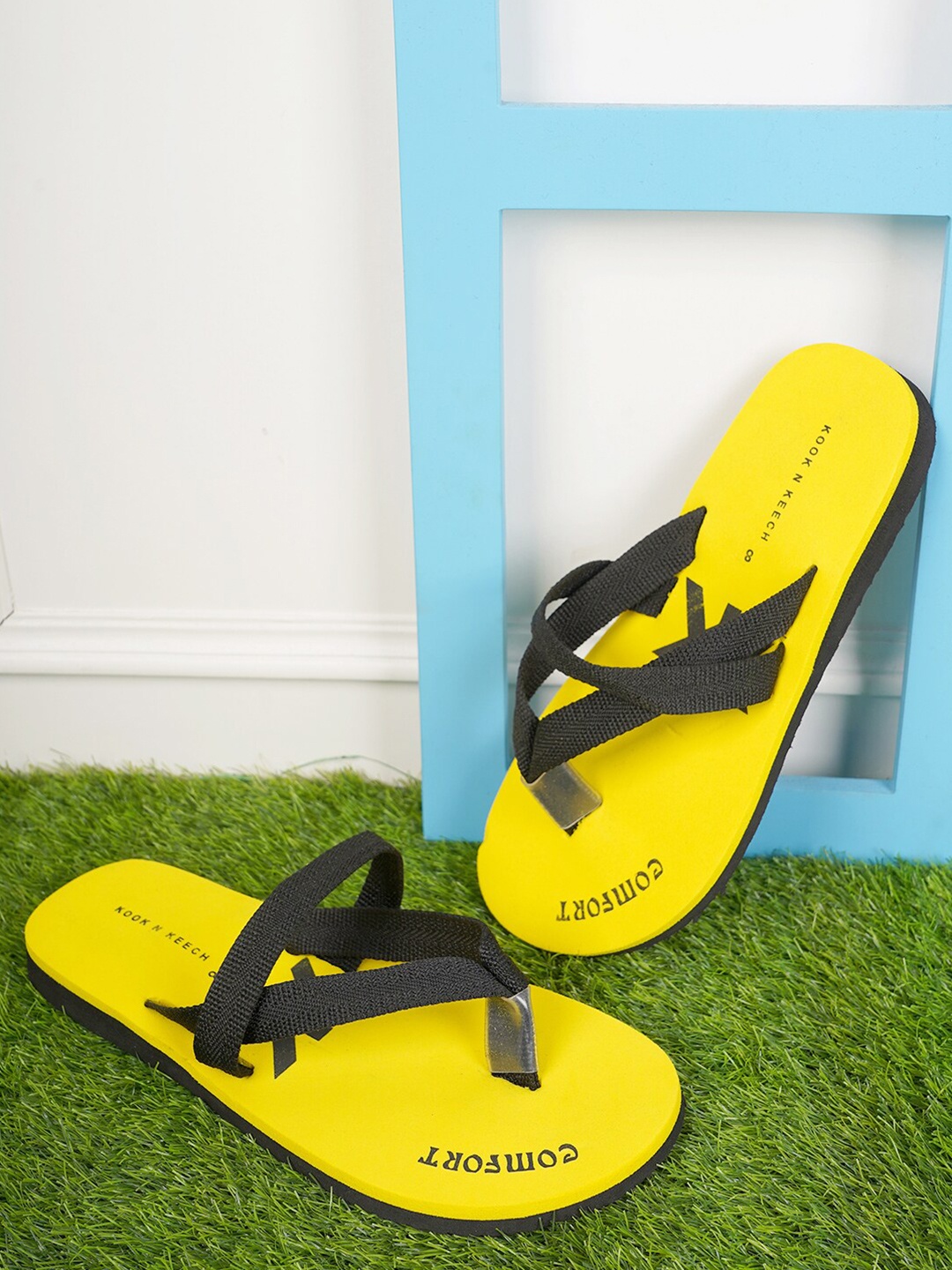

Kook N Keech Men Printed Thong Flip-Flops, Yellow