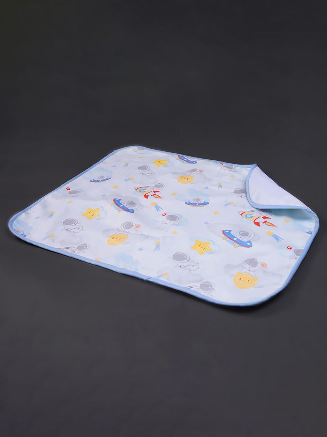

Fancy Fluff Blue Organic Cotton Mattress Protector