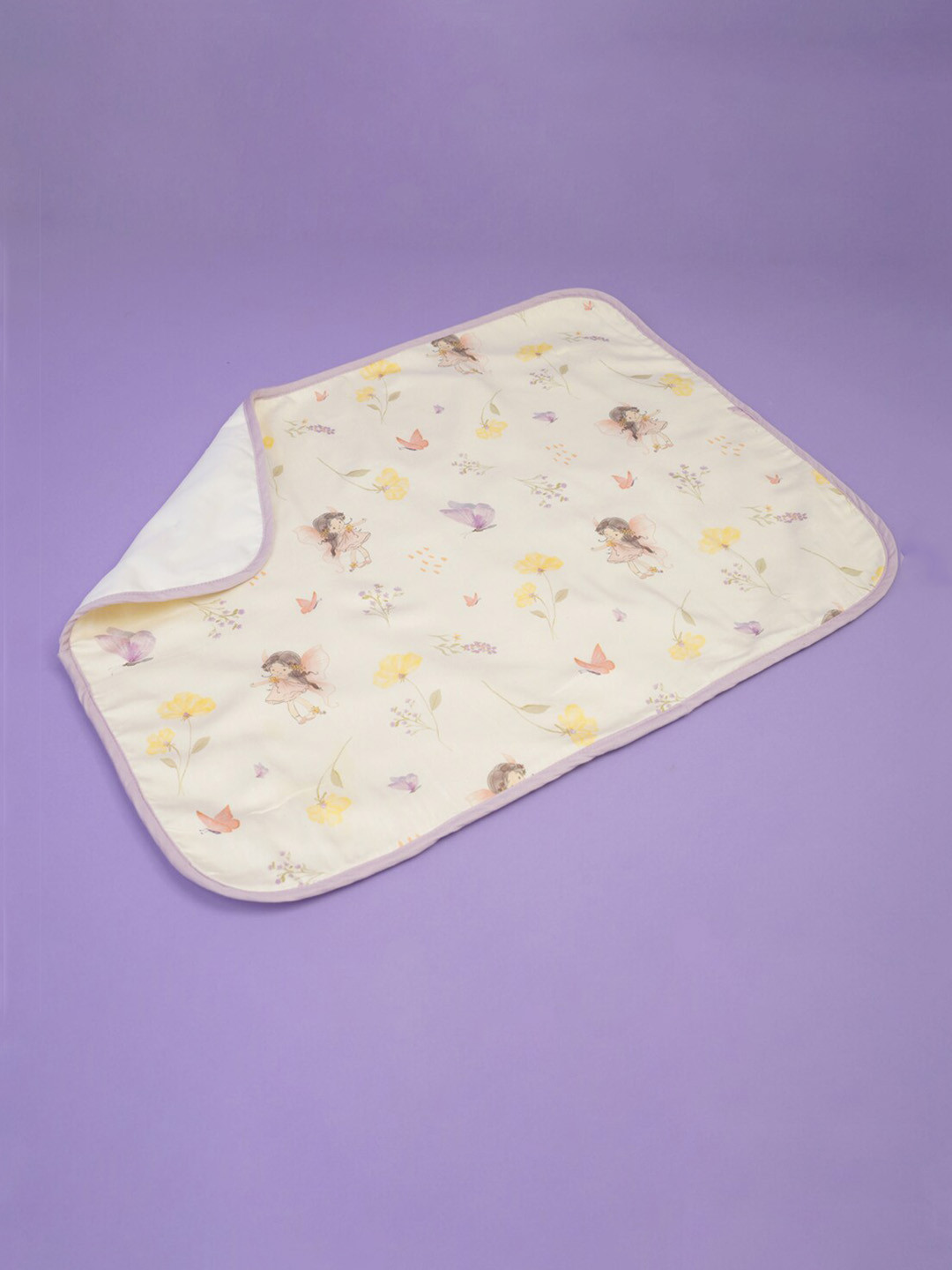 

Fancy Fluff Kids Printed Oraganic Cotton Mattress Protector, Purple