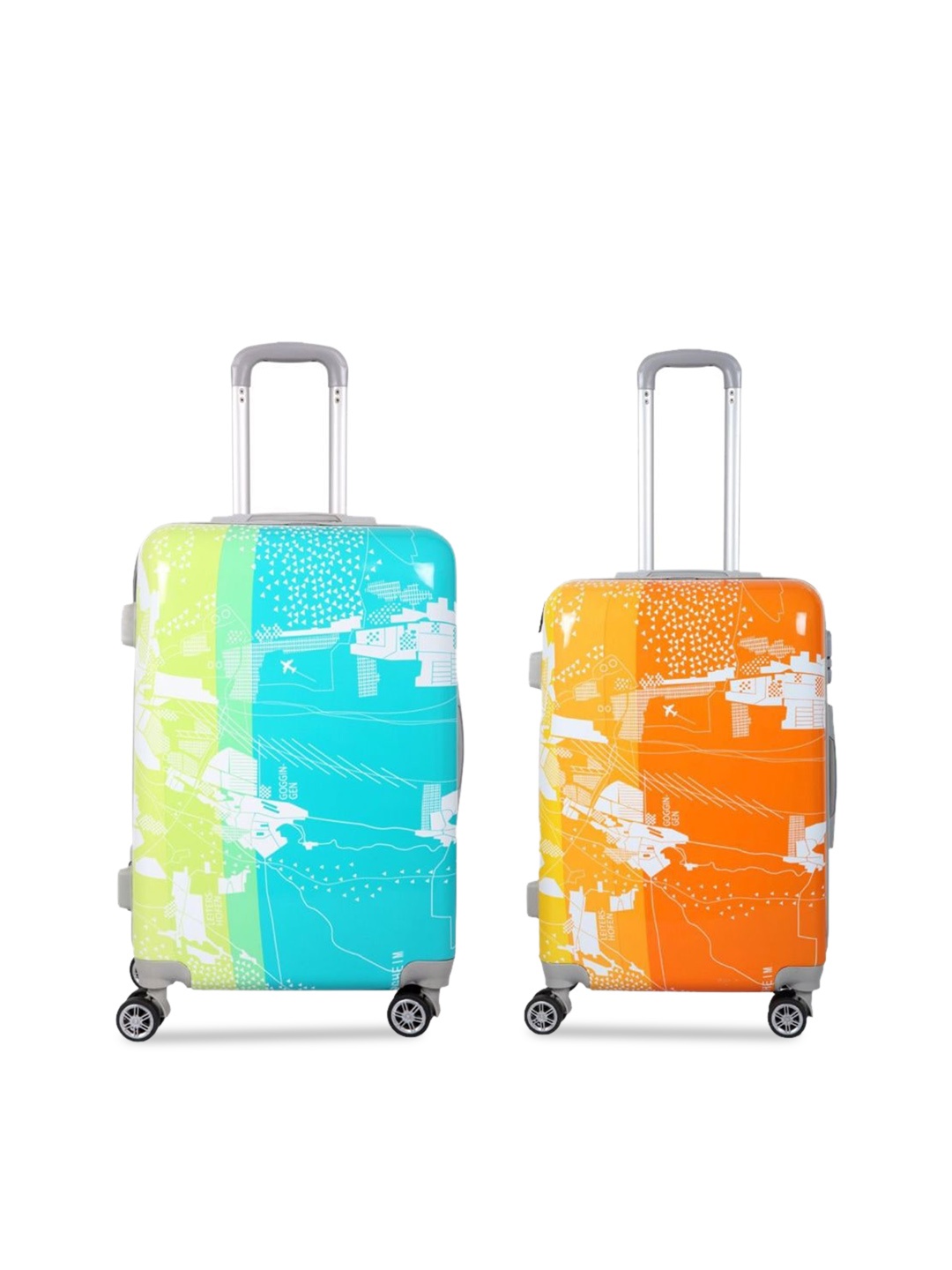 

Polo Class Set Of 2 Printed Hard-Sided Trolley Bags, Green