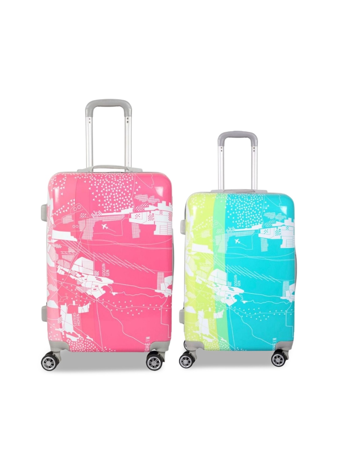 

Polo Class Set of 2 Printed Hard-Sided TrolleySuitcases, Pink