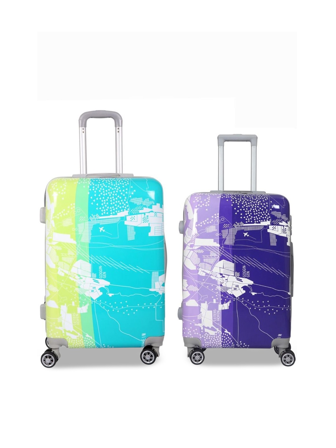 

Polo Class Set Of 2 Printed Hard-Sided Trolley Bags, Green