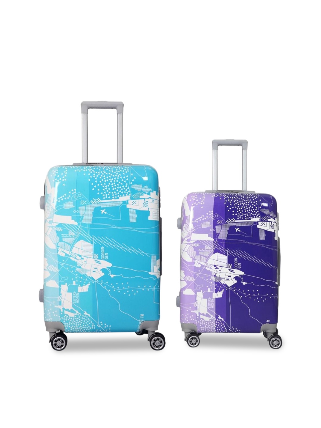 

Polo Class Set Of 2 Printed Hard-Sided Trolley Bags, Blue