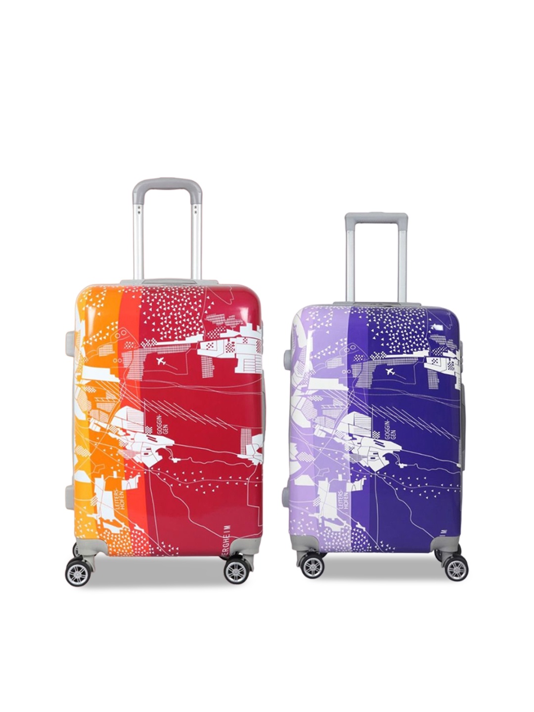 

Polo Class Set Of 2 Printed Hard-Sided Trolley Bags, Red