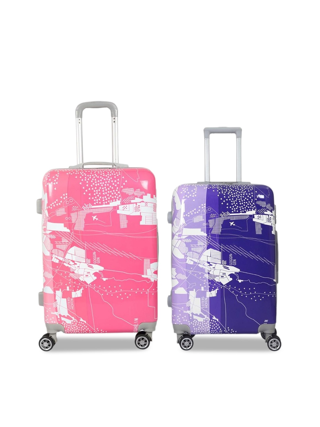 

Polo Class Set of 2 Printed Hard-Sided TrolleySuitcases, Pink