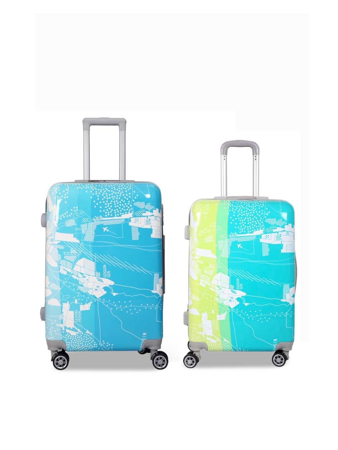 

Polo Class Unisex Set Of 2 Printed Hard-Sided Trolley Bags, Blue