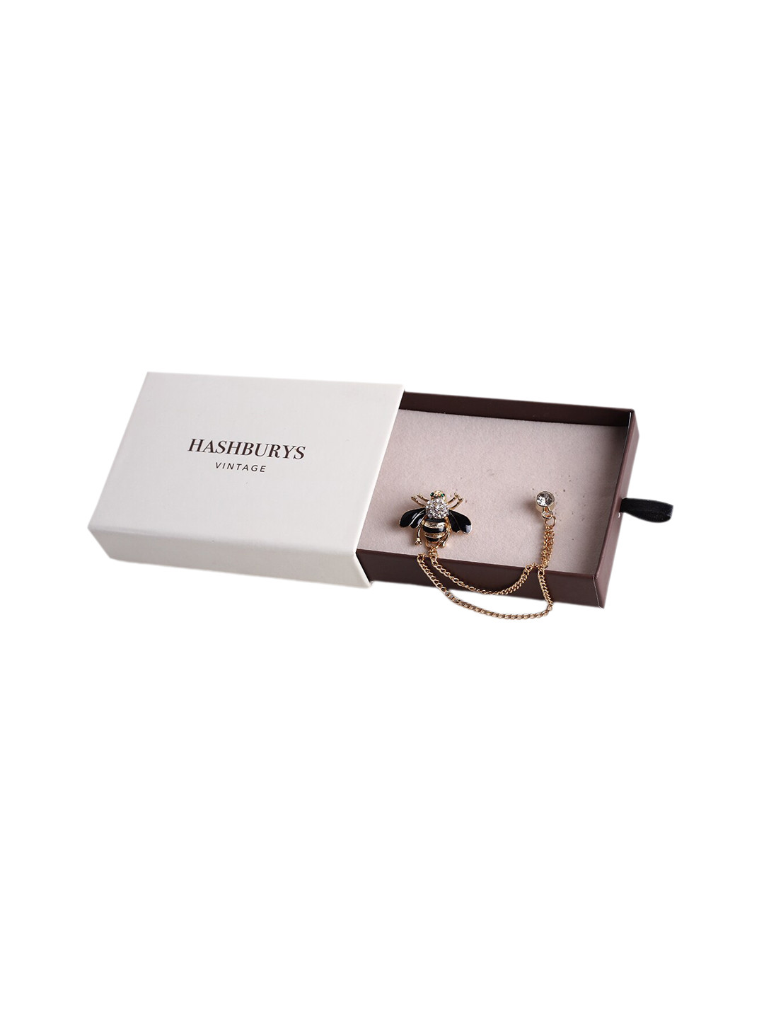 

Hashburys Textured Vintage Chain Brooch, Gold