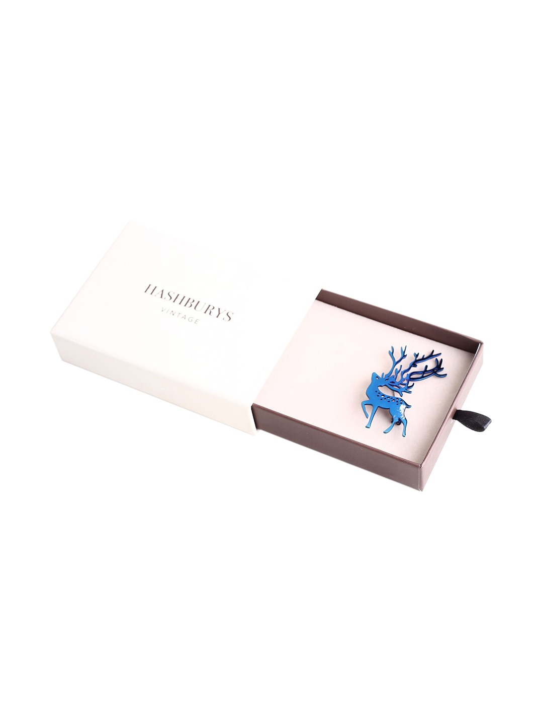 

Hashburys Deer Lapel Pin Brooch, Navy blue