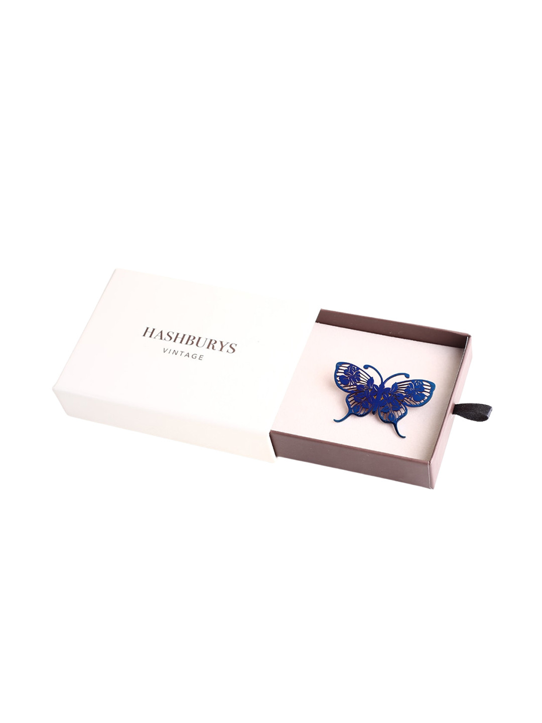 

Hashburys Butterfly-Shaped Metal Brooch, Blue