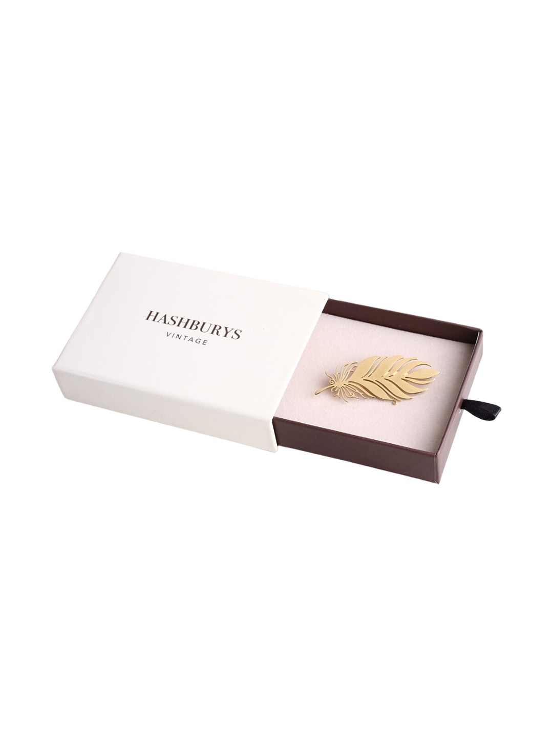 

Hashburys Vintage Feather Lapel Pin, Gold