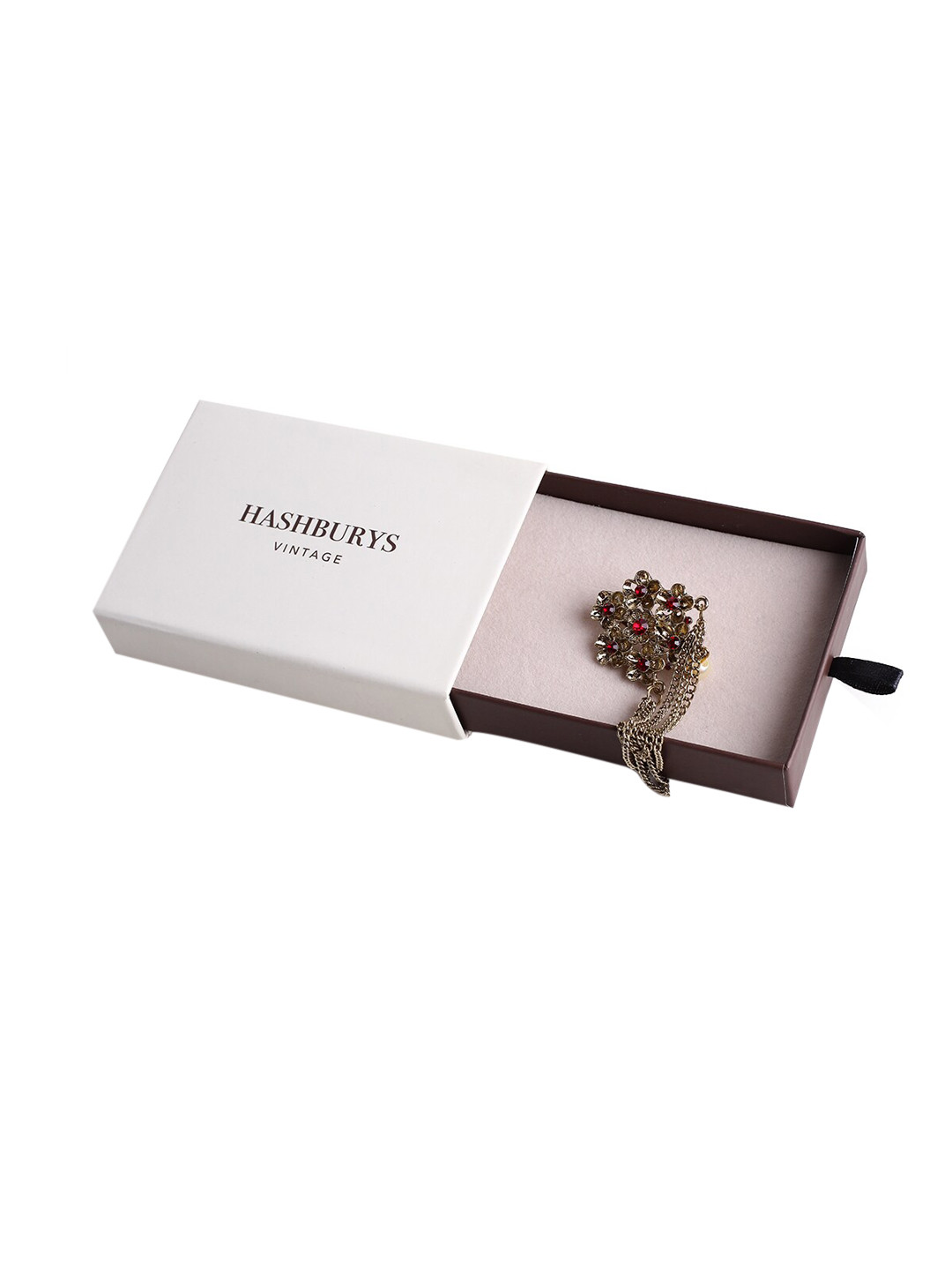 

Hashburys Vintage Chain Brooch, Gold