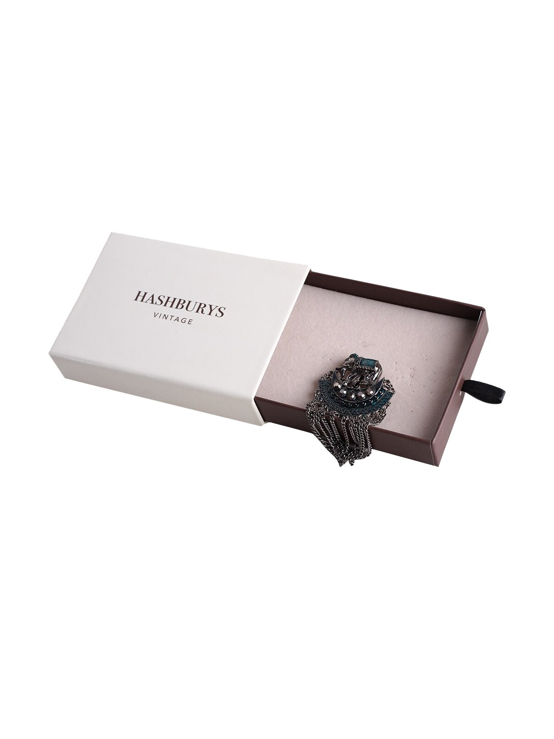 

Hashburys Elephant Charm Brooch, Metallic
