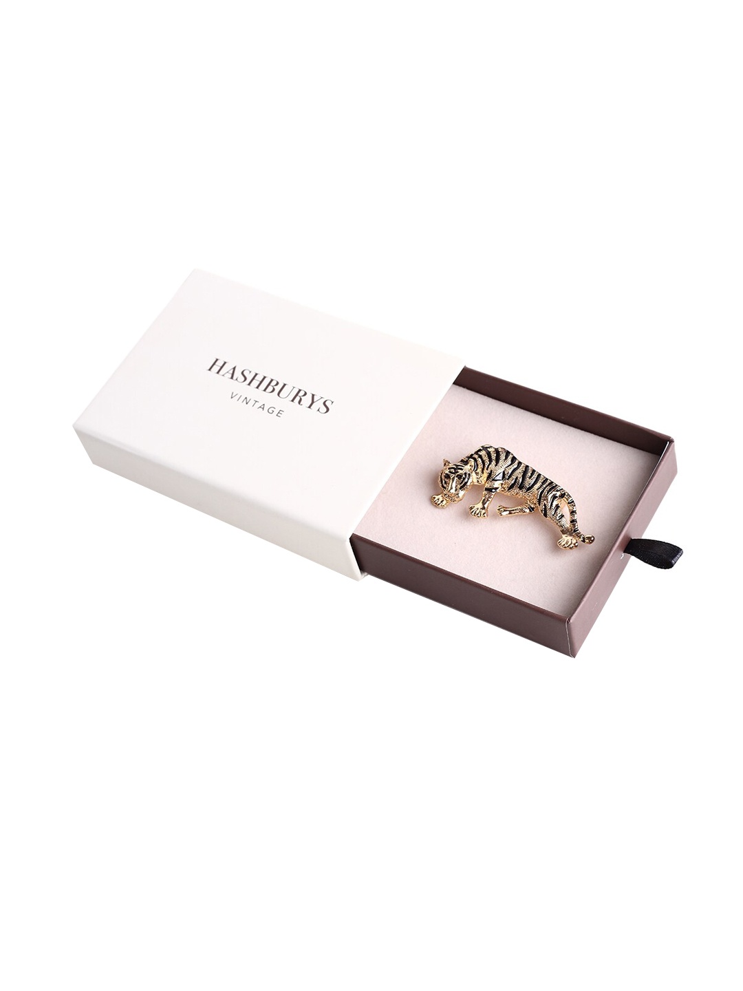 

Hashburys Tiger Design Brooch, Gold