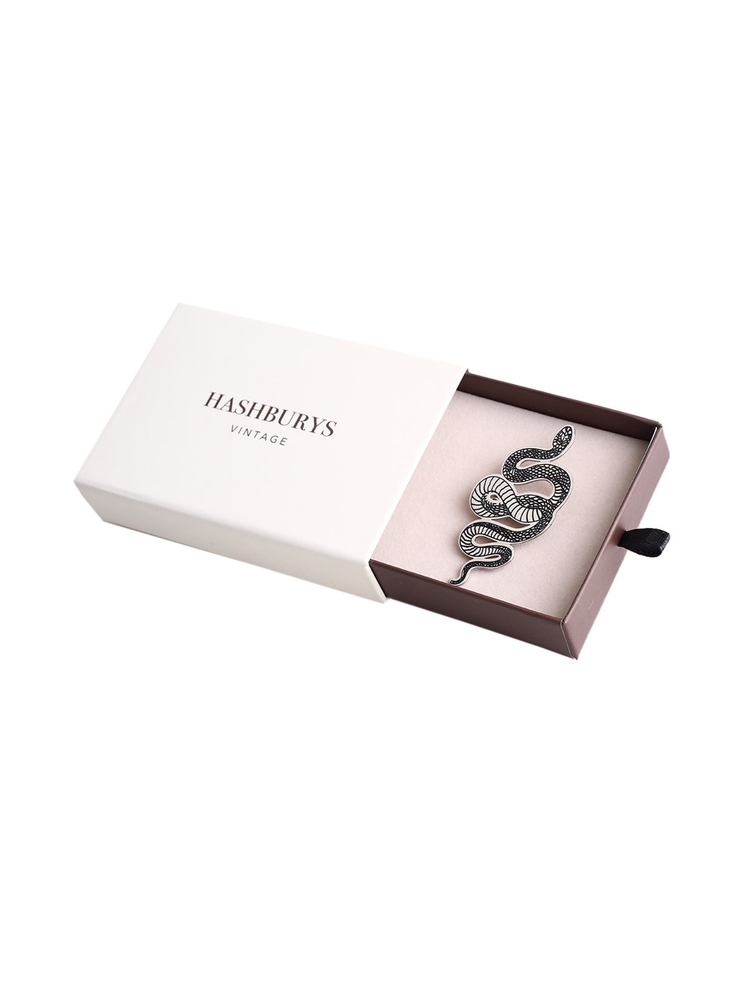 

Hashburys Vintage Snake Lapel Pin Brooch, Silver