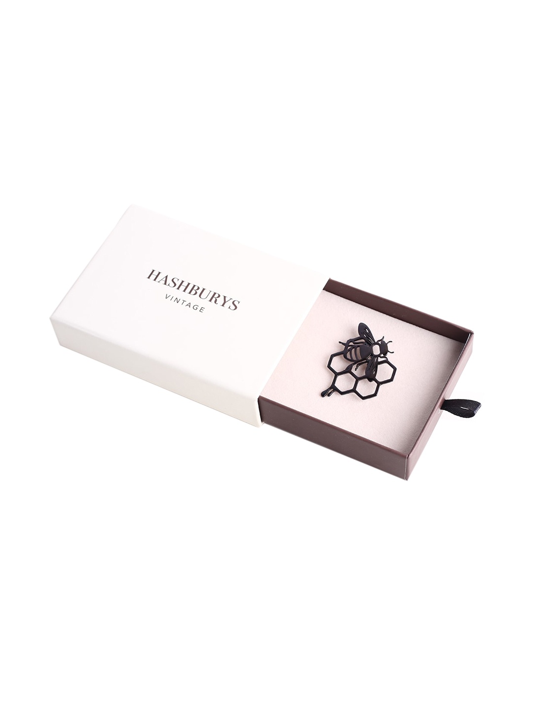 

Hashburys Textured Honey Bee Lapel Pin, Black