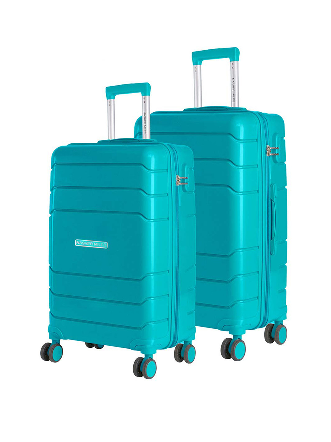 

Nasher Miles Unisex Set Of 2 Textured Hard-Sided Trolley Bags, Green