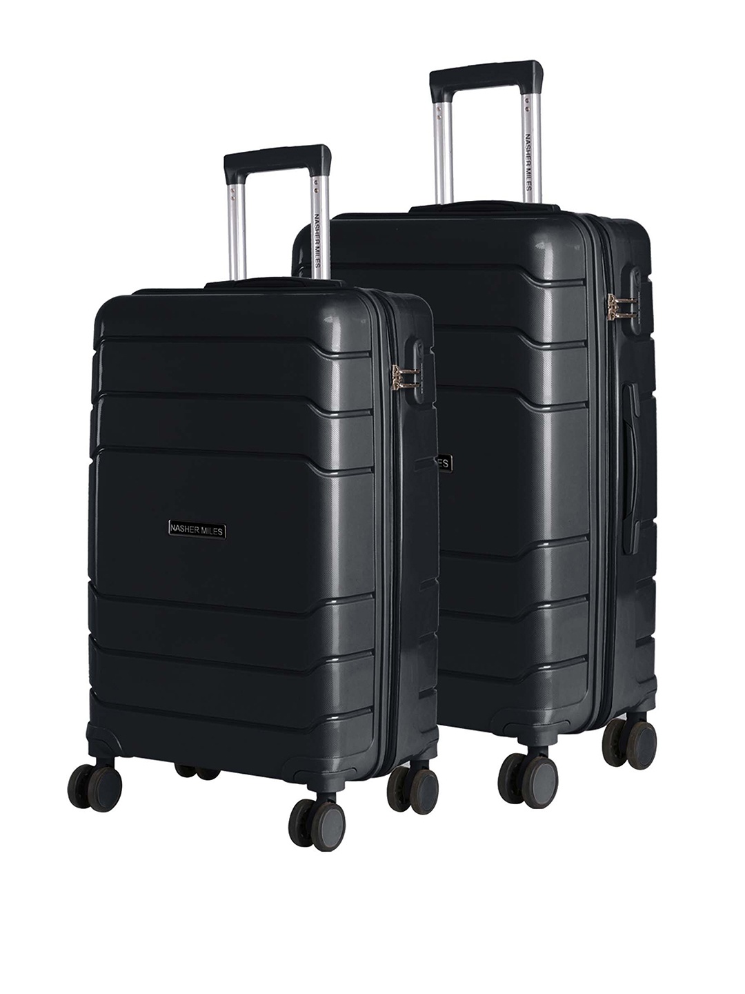 

Nasher Miles Unisex Set Of 2 Textured Hard-Sided Trolley Bags, Black