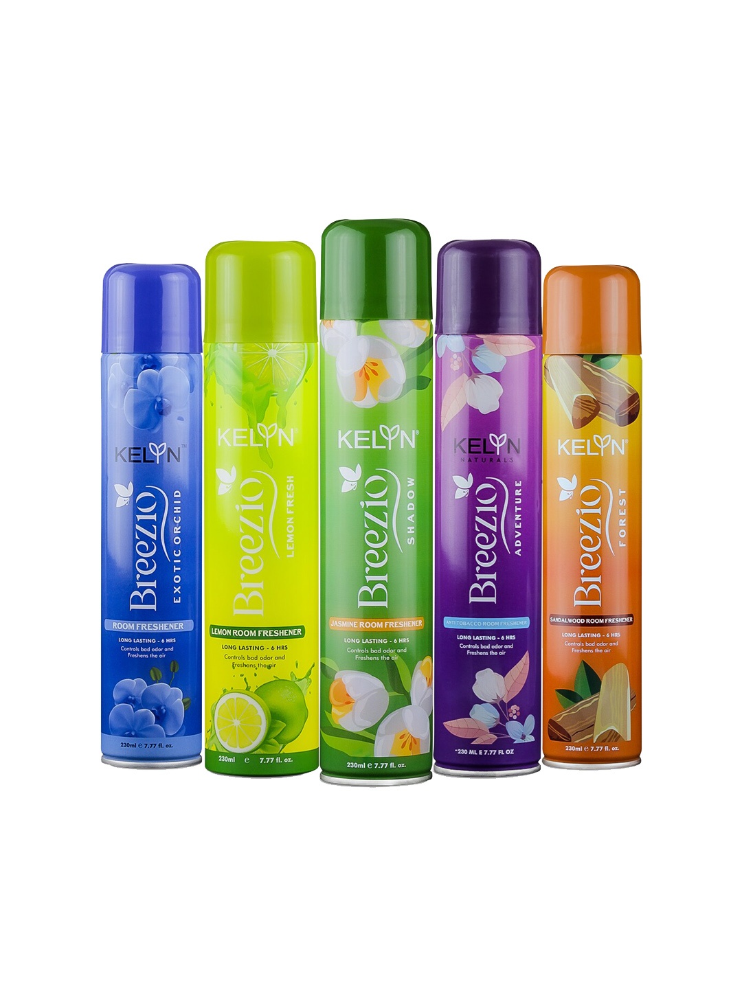 

KELYN Set Of 5 Room Air Freshener Spray With Long Lasting Fragrance - 230 ml Each, Blue