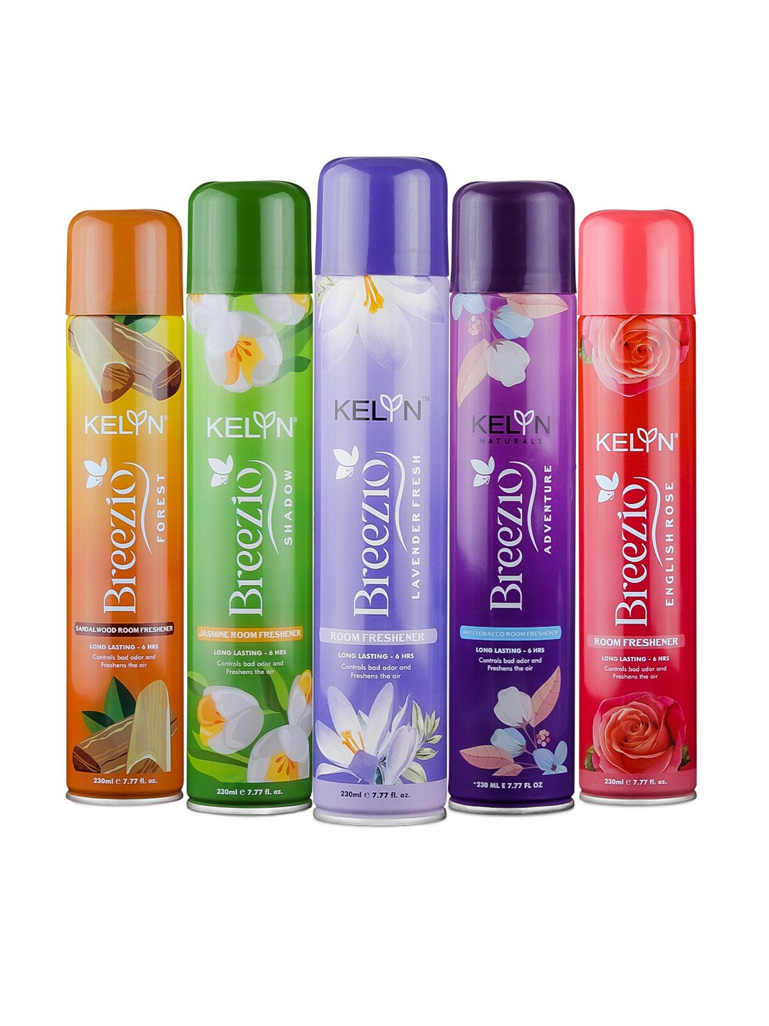 

KELYN Set Of 5 Long Lasting Fragrance Room Fresheners Spray - 230 ml Each, Blue