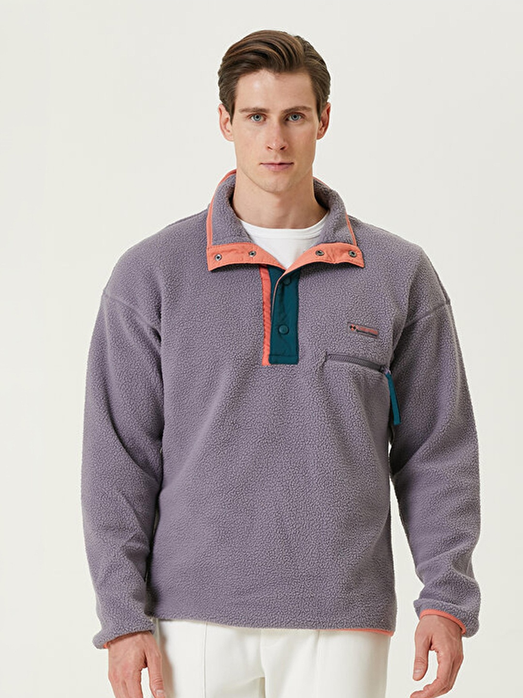 Columbia Men Helvetia Trekking-Hiking Fleece Sporty Jacket, Purple