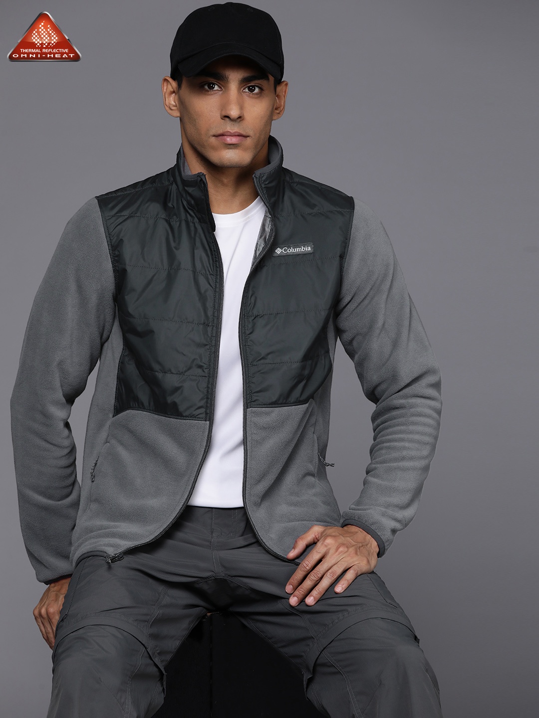 

Columbia Men Colourblocked Insulator Basin Butte Trekking-Hiking Jacket, Grey