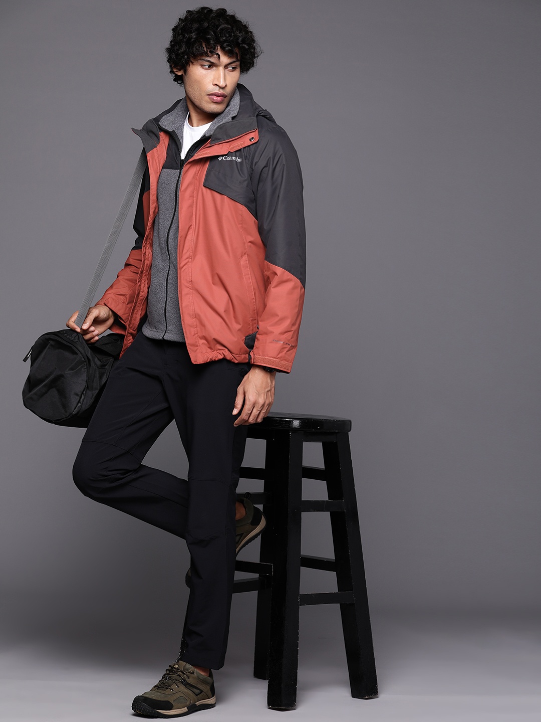 

Columbia Men Colourblocked Insulator Bugaboo II Fleece Interchange Trekking-Hiking Jacket, Red