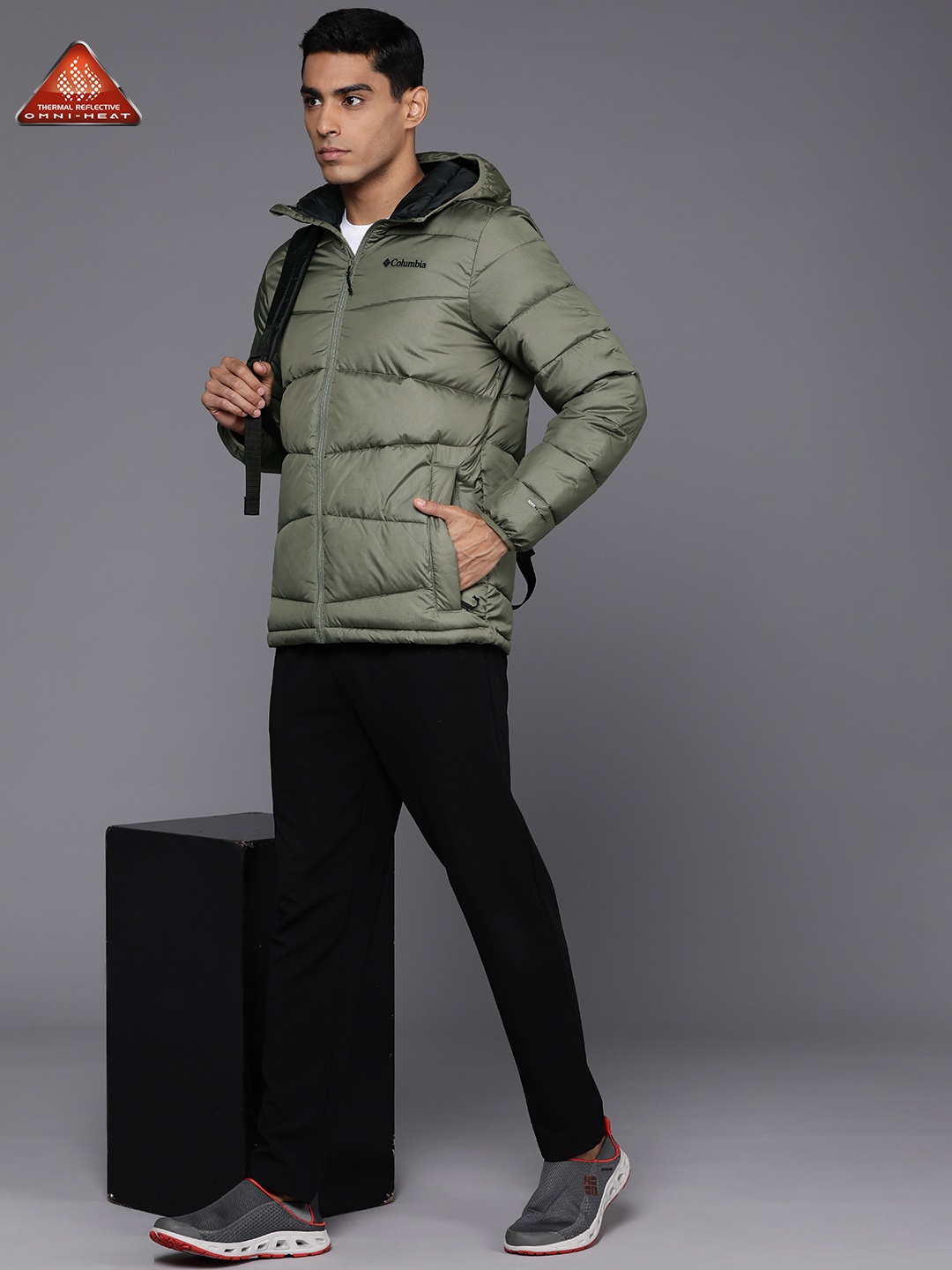 

Columbia Men Fivemile Butte Hooded Omni-Heat Trekking-Hiking Jacket, Green