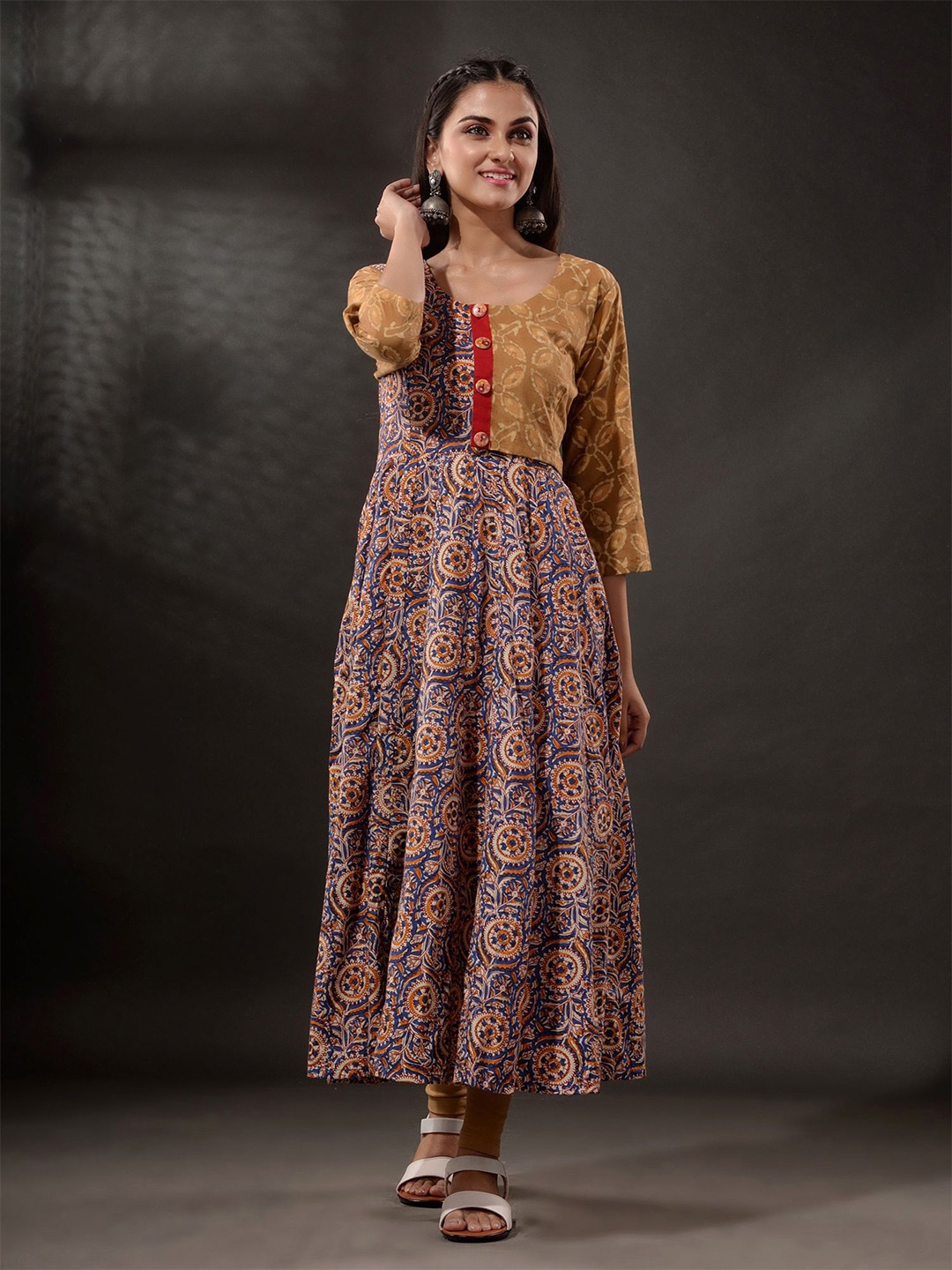 

Disli Ethnic Motifs Printed Anarkali Kurta, Blue