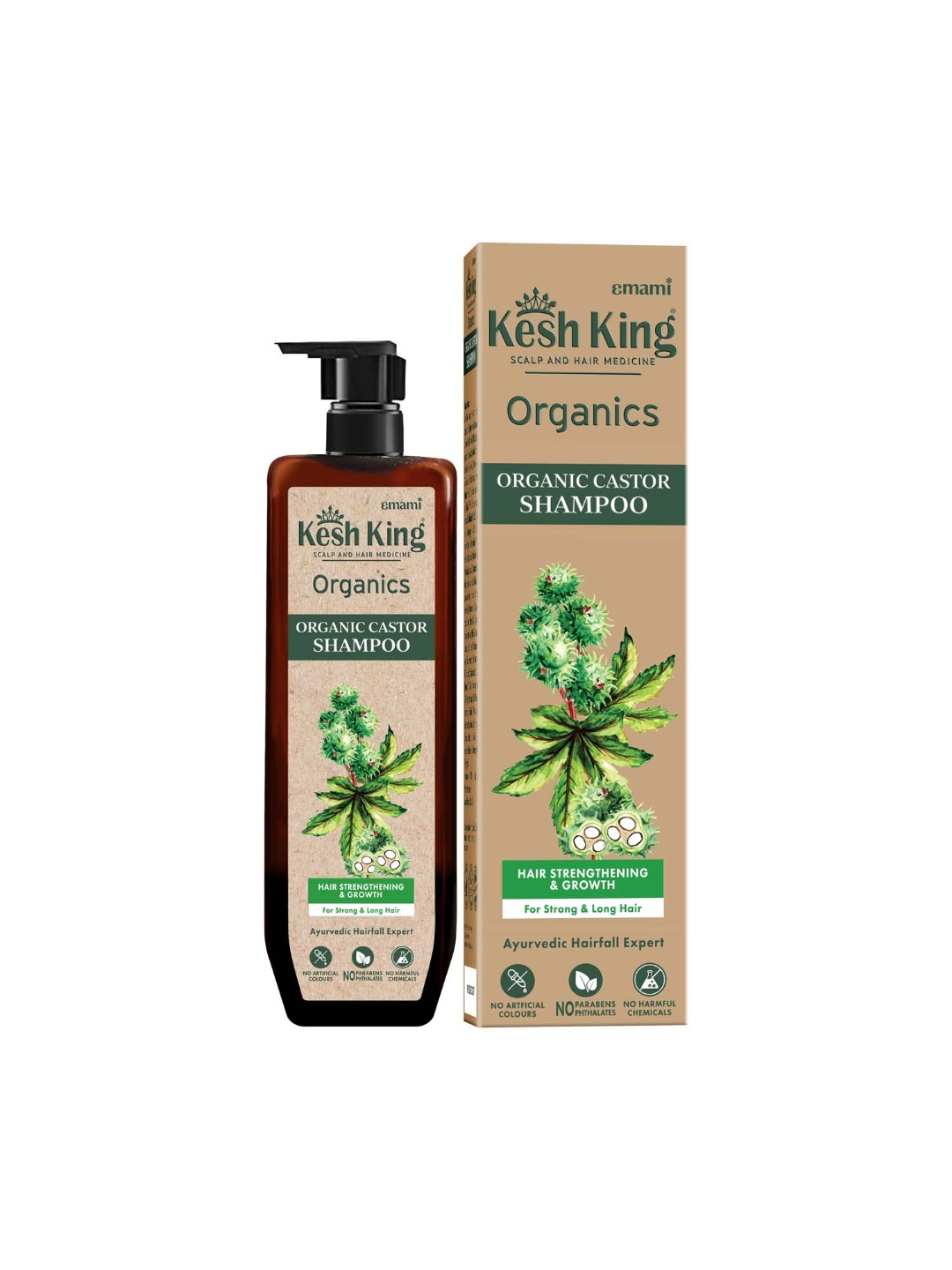 

Kesh King Organics Castor Shampoo - Boosts Hair Growth & Strengthens - 300ml, Brown