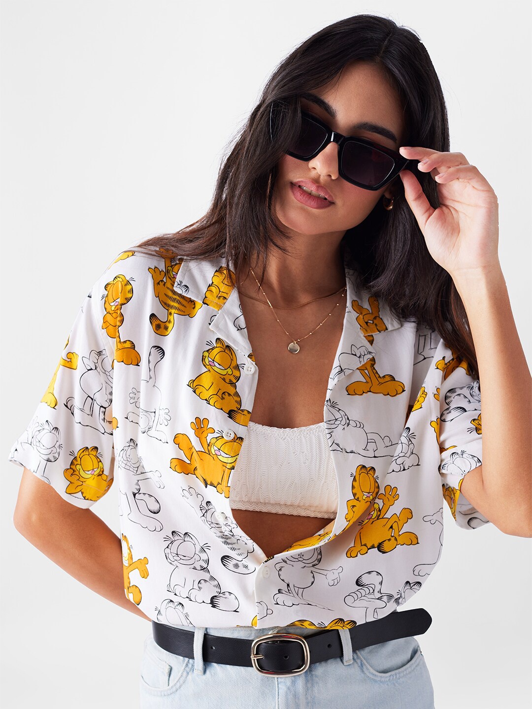 

The Souled Store Conversational Printed Casual Shirt, White