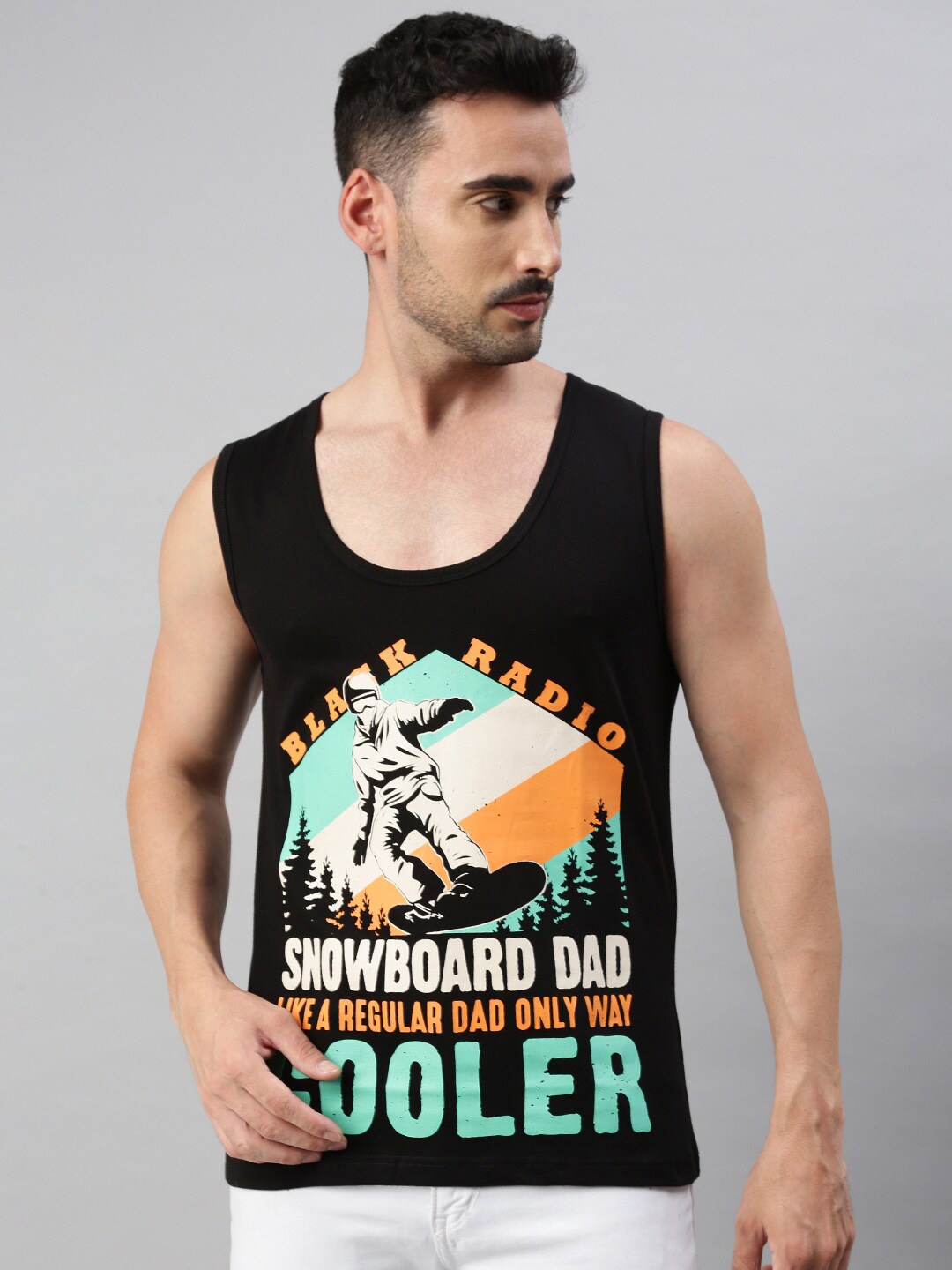 

BLACK RADIO Graphic Printed Pure Cotton T-shirt