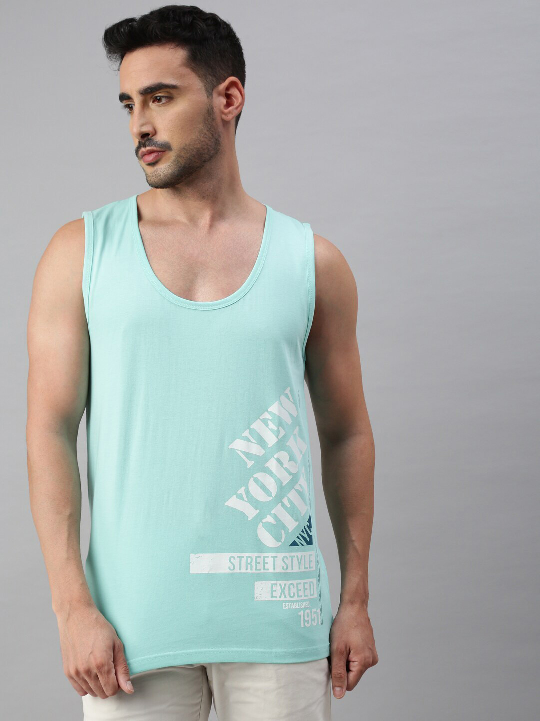 

BLACK RADIO Typography Printed Pure Cotton T-shirt, Blue