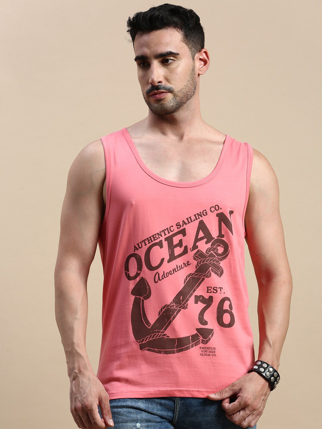 

BLACK RADIO Typography Printed Pure Cotton T-shirt, Pink