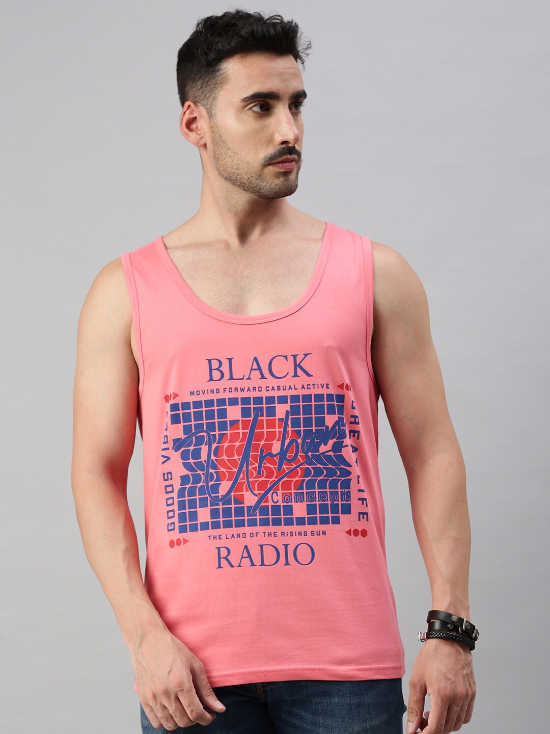 

BLACK RADIO Graphic Printed Pure Cotton T-Shirt, Pink