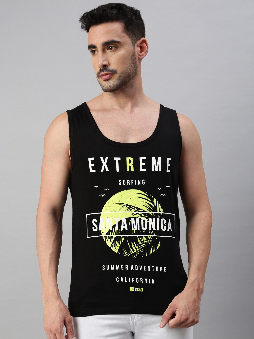 BLACK RADIO Round Neck Typograpgy Printed Cotton T-shirt