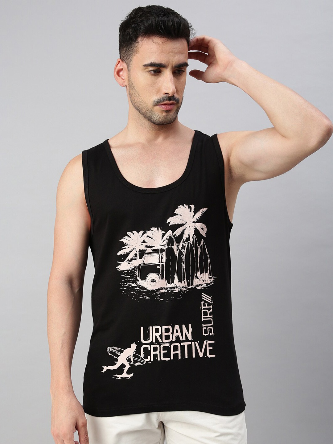 

BLACK RADIO Graphic Printed Pure Cotton T-Shirt