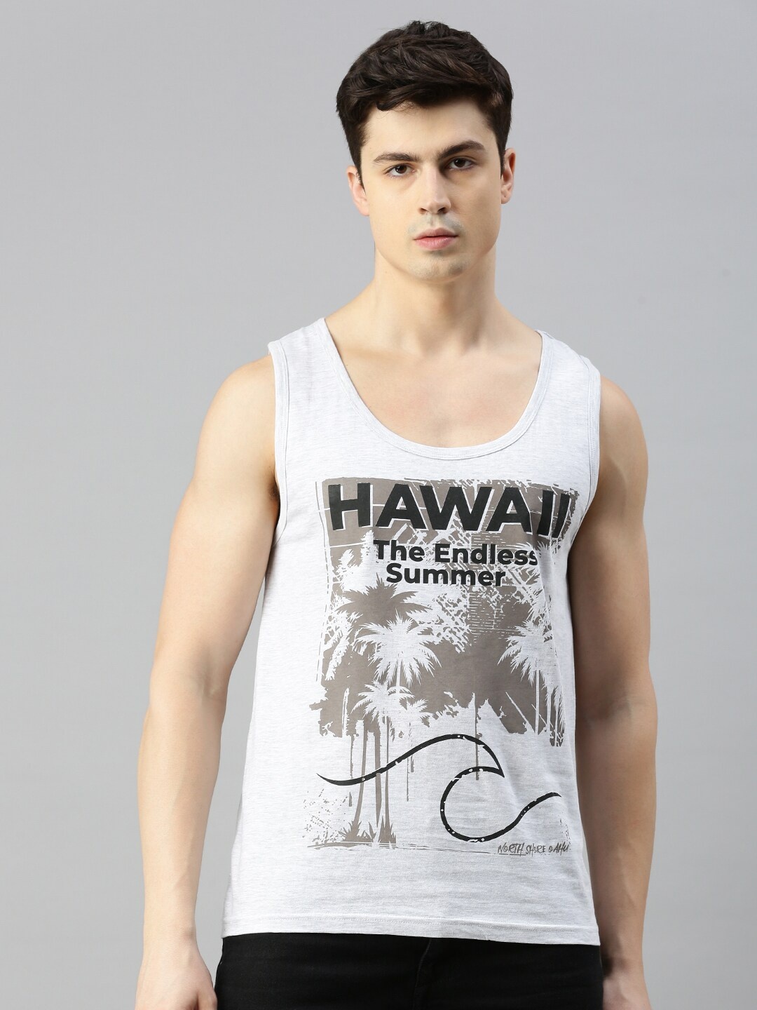 

BLACK RADIO Graphic Printed Pure Cotton T-shirt, Off white