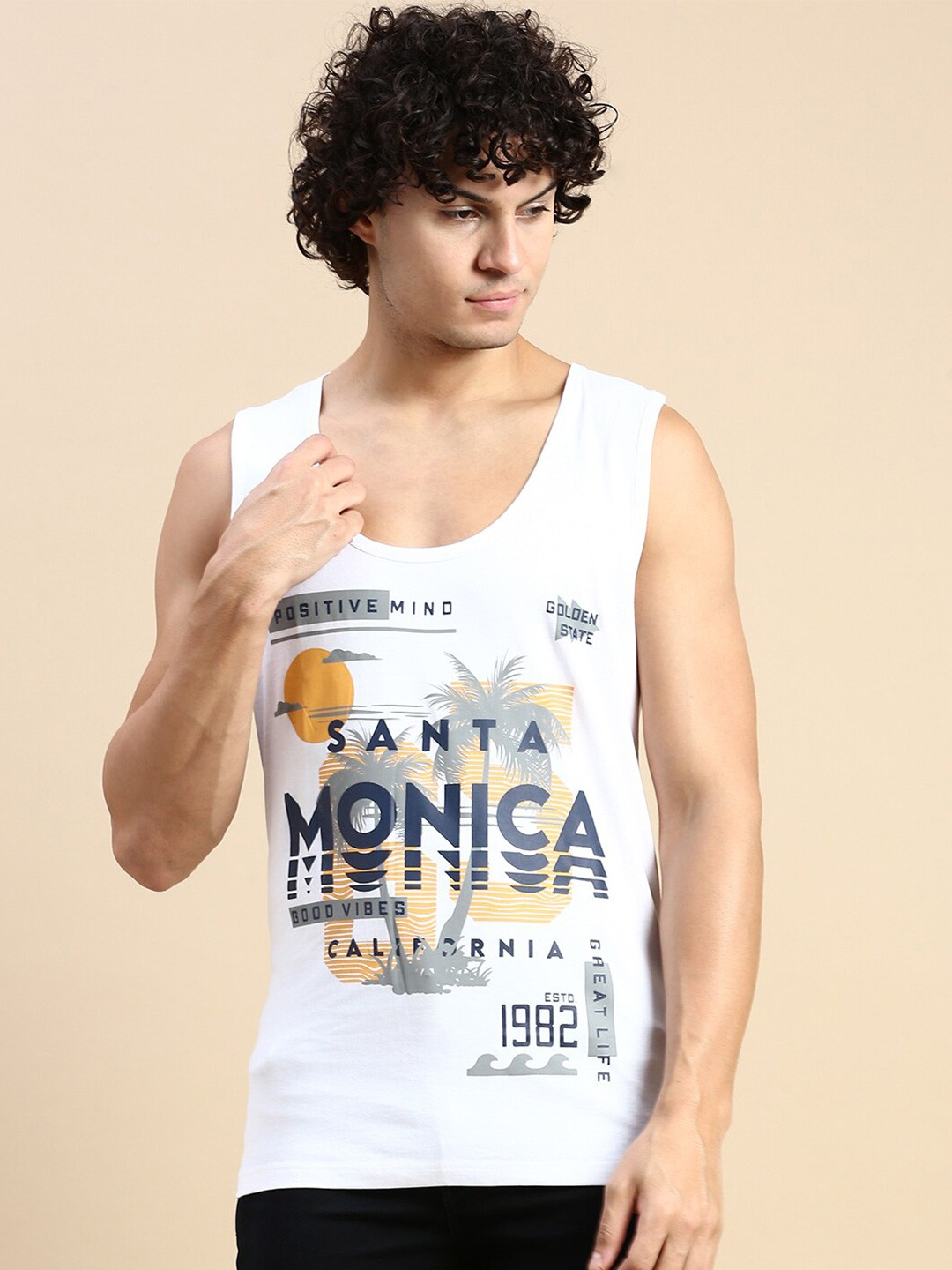 

BLACK RADIO Typography Printed Pure Cotton T-shirt, White