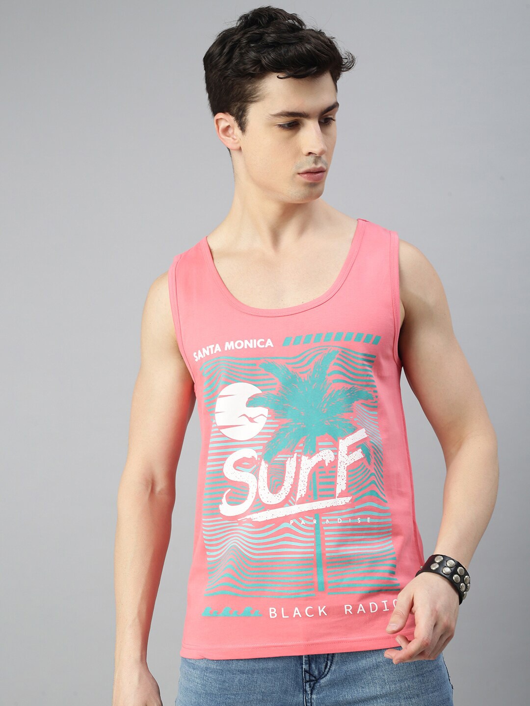 

BLACK RADIO Graphic Printed Pure Cotton T-shirt, Pink