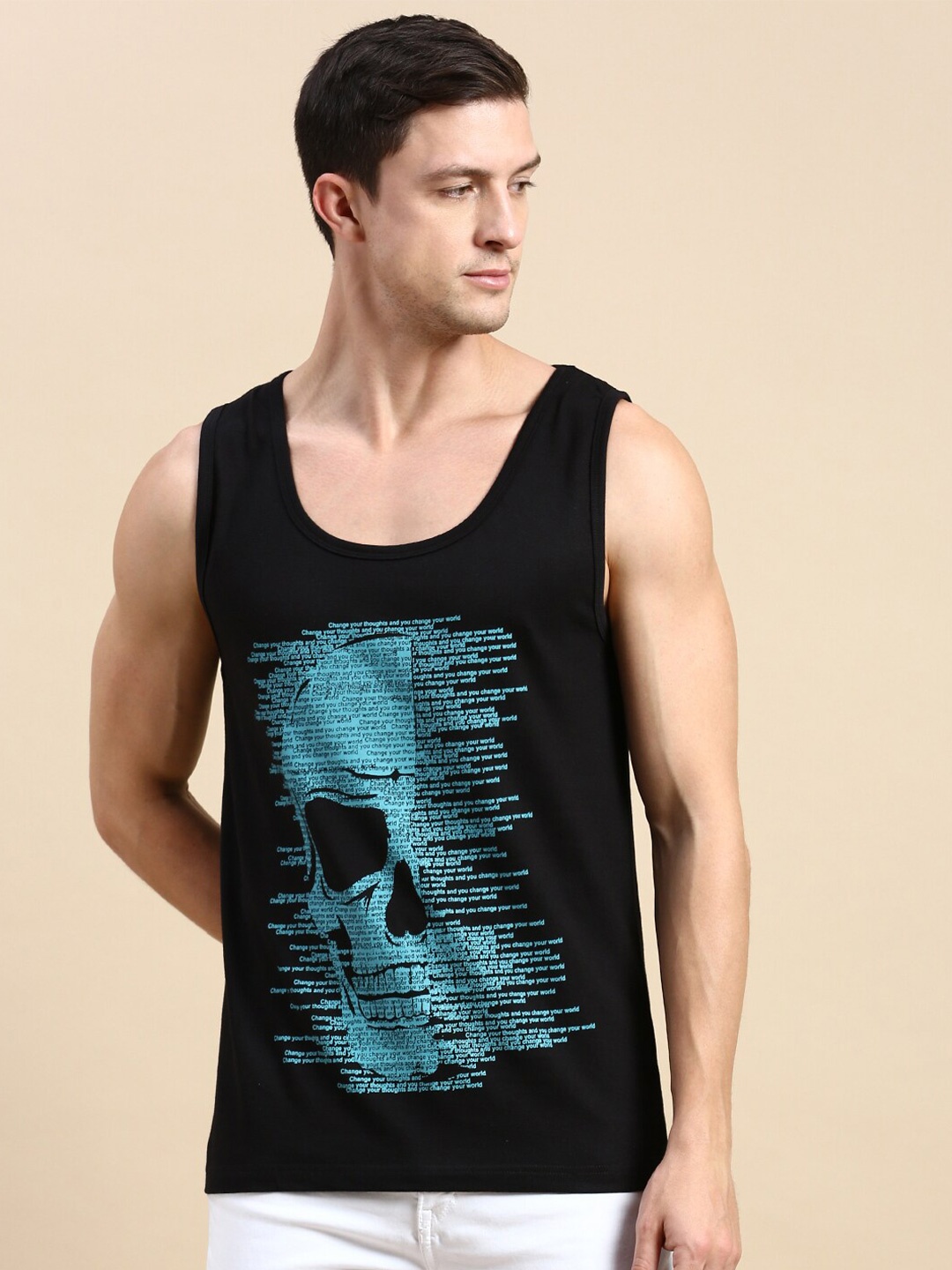 

BLACK RADIO Typography Printed Pure Cotton T-shirt