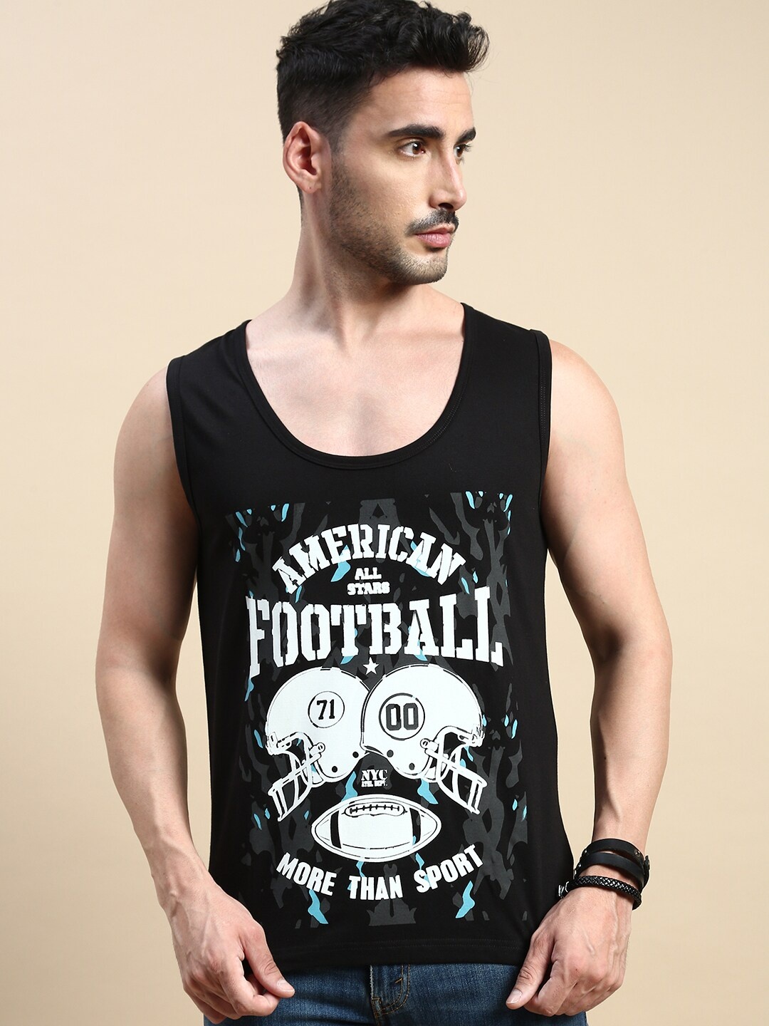 

BLACK RADIO Typography Printed Pure Cotton T-shirt