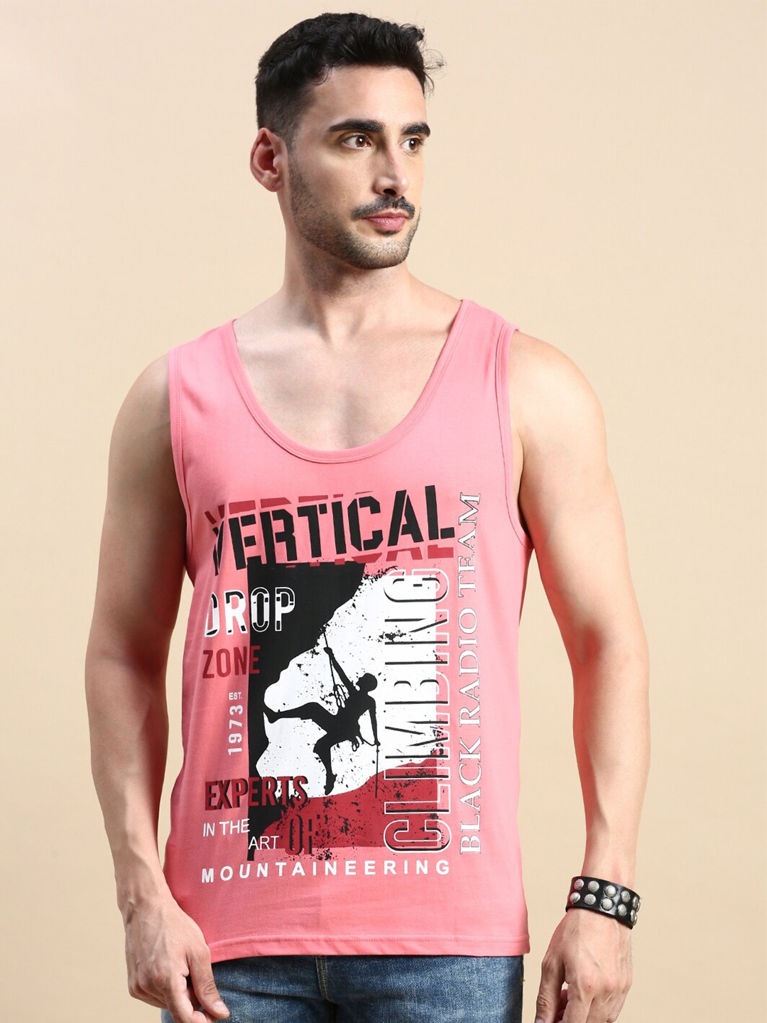 

BLACK RADIO Typography Printed Pure Cotton T-shirt, Pink