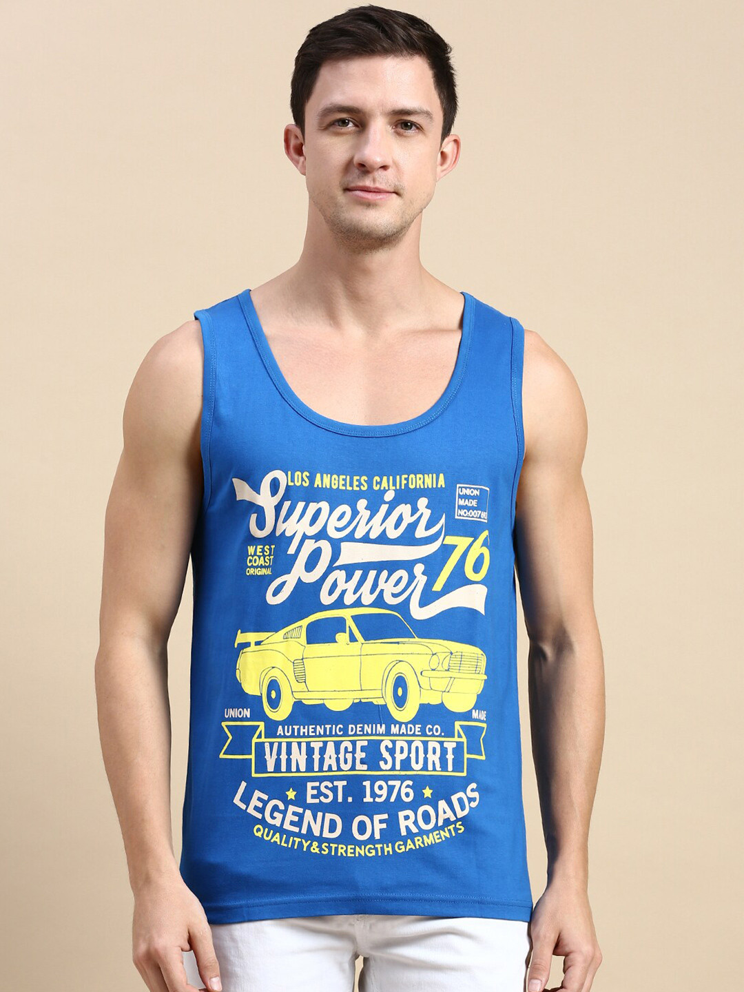 

BLACK RADIO Typography Printed Pure Cotton T-shirt, Blue