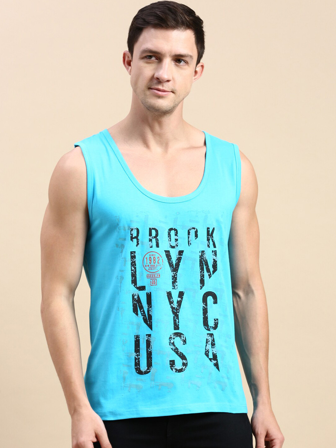 

BLACK RADIO Typography Printed Pure Cotton T-shirt, Blue