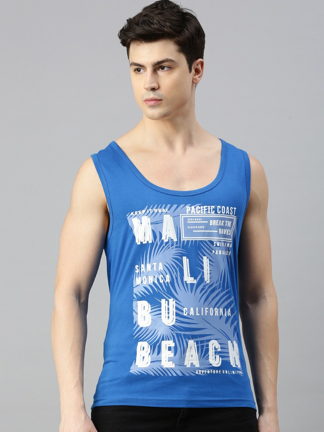 

BLACK RADIO Typography Printed Pure Cotton T-shirt, Blue