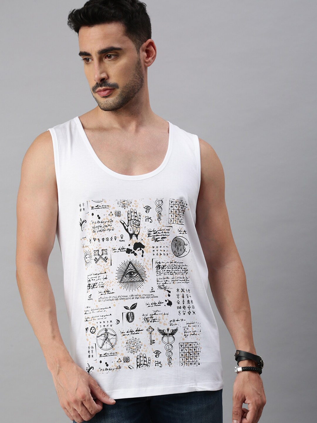 

BLACK RADIO Graphic Printed Pure Cotton T-shirt, White