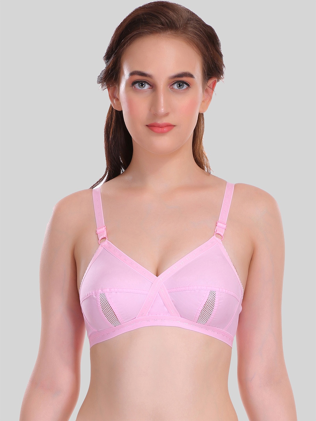 

SELFCARE Non Padded Soft Cotton Full Coverage Everyday Bra SN2180, Pink