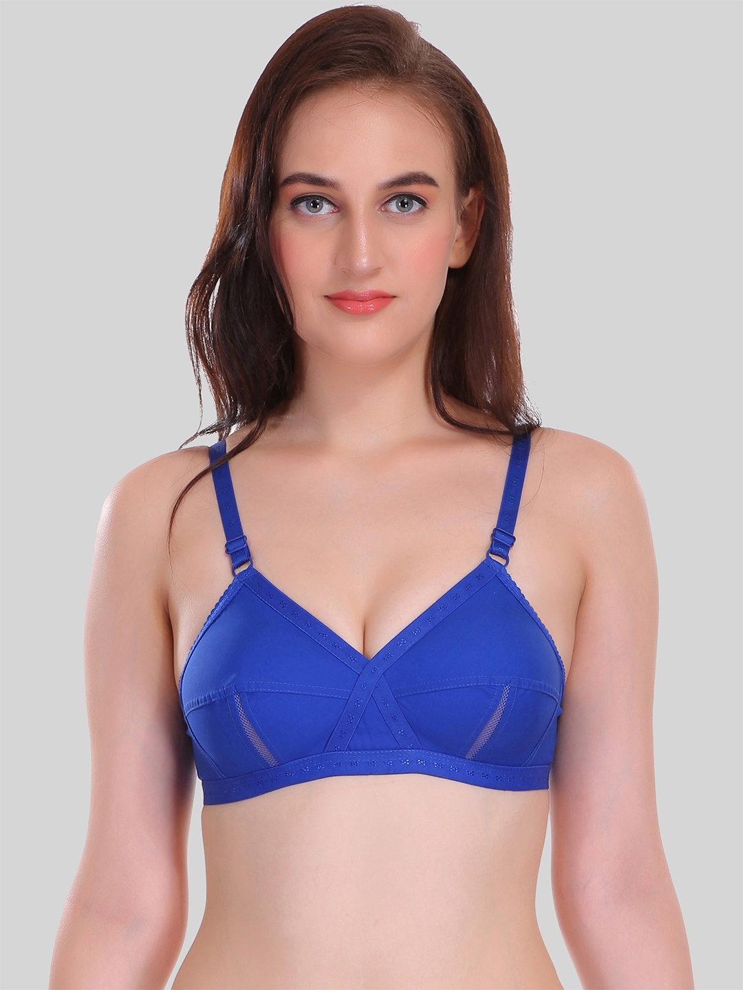 

SELFCARE Non Padded Soft Cotton Full Coverage Everyday Bra SN2178, Blue